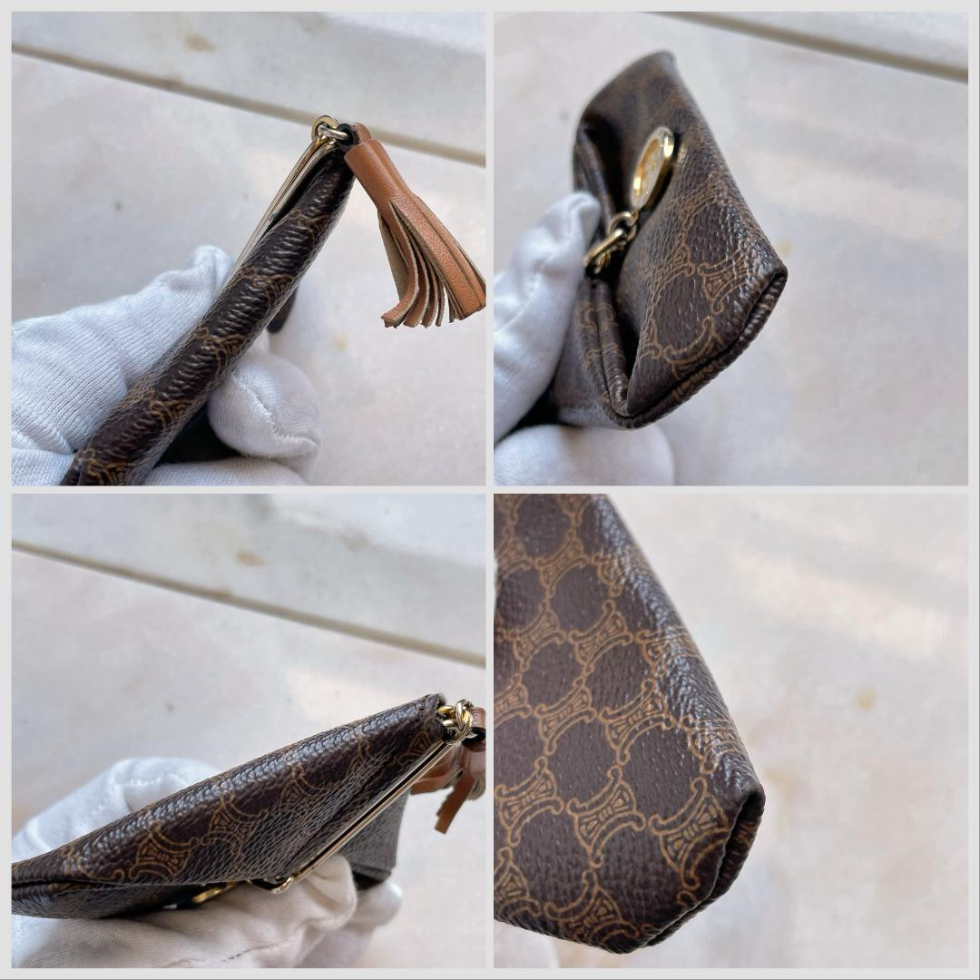 Celine Things Macadam Triangular Coin Case Brown … - image 2