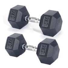Pro Fitness 15kg Hex Dumbbell Set RRP 80.00 lot GD