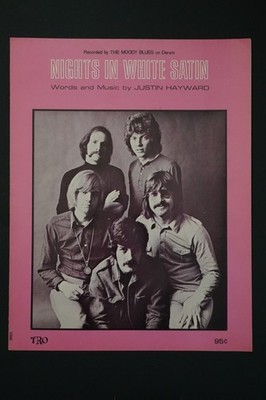 VTG 1967 THE MOODY BLUES NIGHTS IN WHITE SATIN SHEET MUSIC