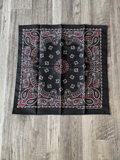 Vintage Black/Red/White 21  Bandana, 1980s Western Hav-A-Hank Handkerchief New