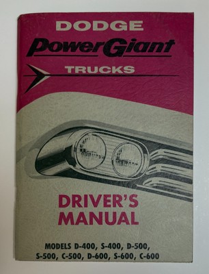 Original Dodge ''Power Giant'' Trucks Driver's Manual #D-16364