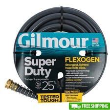 Super Duty 5/8in x 25ft Kink Resistant Garden Hose Heavy Duty Brass Couplings US