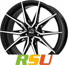 Brock B42 schwarz front-poliert 8x18" ET35 LK5 100 ML 63.4 Alufelgen 18 Zoll