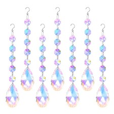 7 Pcs Hanging Crystal Suncatchers, Sun Catcher Beads Crystal Prism Colorful-2 
