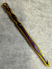 Hand carved Purple Dragon WOOD YARN CROCHET HOOK Size L