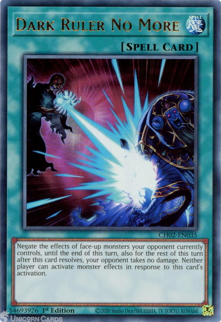 CH02-EN035 Dark Ruler No More : Ultra Rare 1st Edition Mint YuGiOh Card