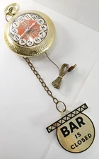 VTG Spartus HAVE ANOTHER Backwards Running Bar Wall Clock With Open/Closed Sign!