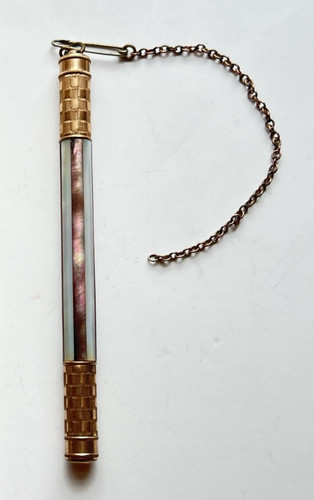 Antique Mother of Pearl & Abalone Thermometer Case