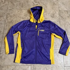 LSU Tigers Colosseum Full Zip Hoodie Jacket Mens Large Purple Mid-weight