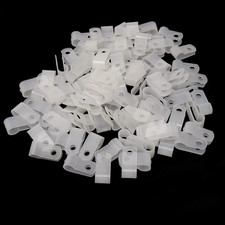 100PCS 1/4 Inch White Nylon R-Type Cable Clamps Wire Clamps Wire Clips for Wire