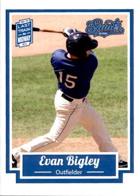 2014 St. Paul Saints Team Issue #4 Evan Bigley Winfield West Virginia WV Card