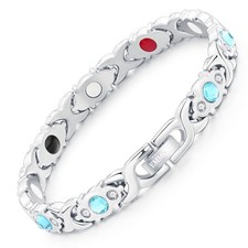 Ultra Strength Magnetic Bracelet for Woman - 3,500 Gauss Per Magnet -Crystal ...