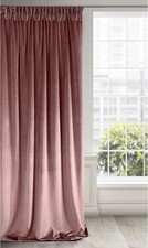 Eurofirany Soft Plain Opaque Velvet Curtain with Rufflette Tape For Rail - 1 Un
