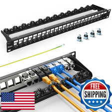 PBAEGAV 24 Port Patch Panel Blank UTP/STP 1U 19" Keystone Patch Panel with Cable