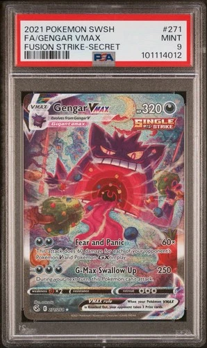 2021 Pokemon SWSH Fusion Strike Secret #271 FA Gengar VMAX PSA 9 MINT