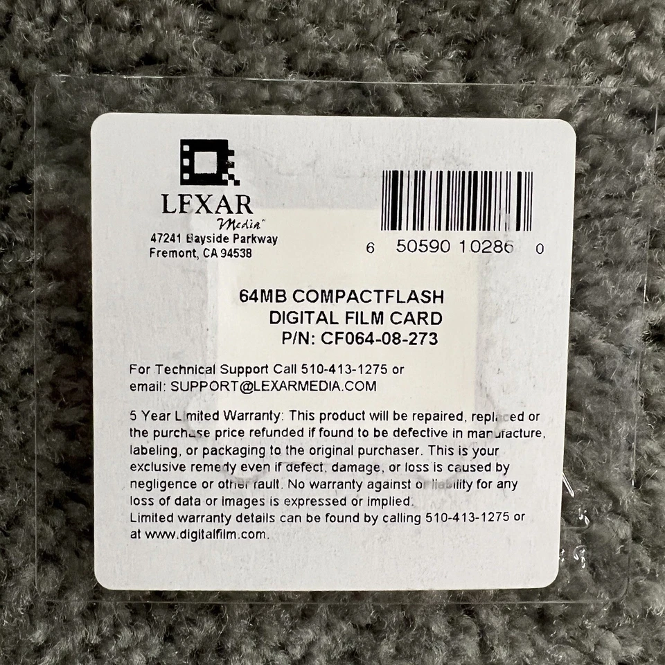 64MB Compactflash Lexar Media Ritz Big Print Digital Film USB Enabled Card New - Image 2 of 2