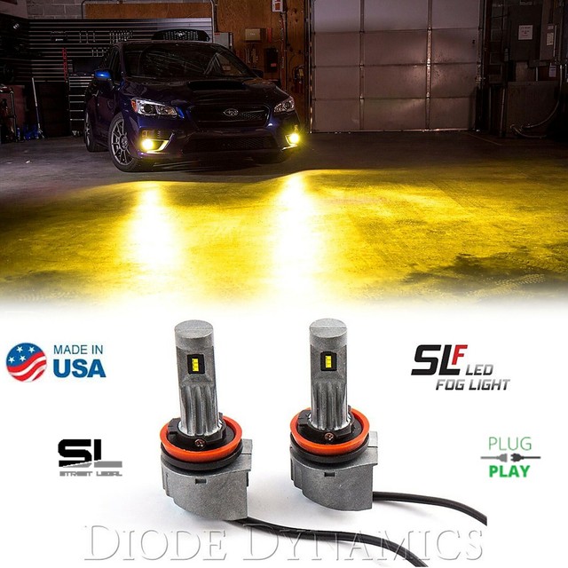 H11 SLF LED Fog Light Lamp Bulb 3000K 780LM Yellow Street Legal Pair eBay