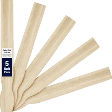 Ultra Sturdy 21In Paint Stir Sticks 5 Pack. Sanded Wood Paddle Stirrers for Mixi