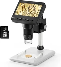 TOMLOV 4.3" LCD Digital Microscope for Coin Collection 50X-1000X Coin Magnifier