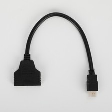 HDMI 1080P Male to 2 Female 1 In 2 Out Splitter Cable Adapter Converter New