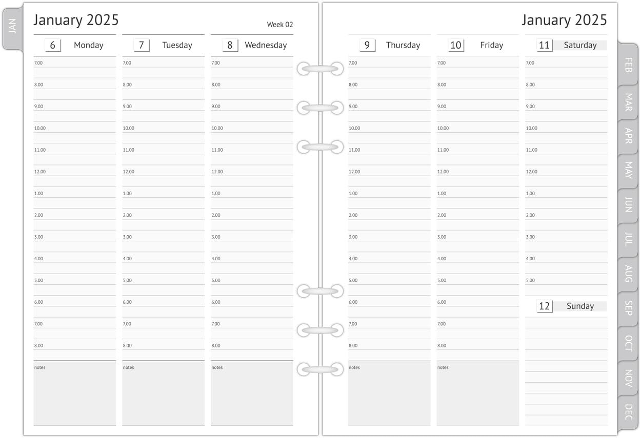 newestor 2025 A5 Planner Inserts Filofax A5 Compatible Weekly and Monthly App...
