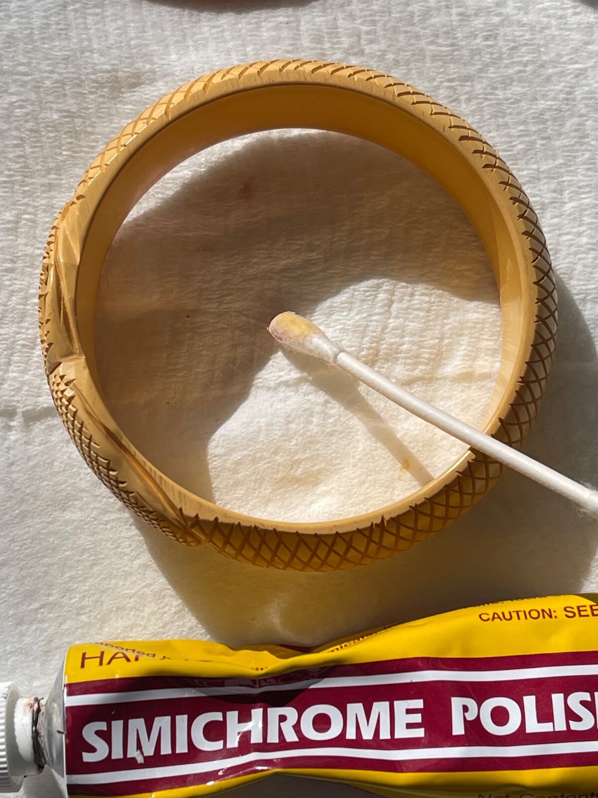 Bakelite snake scale pattern bangle bracelet vint… - image 18