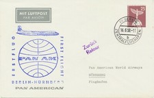 BERLIN 1958 First Flights Pan American Airways BERLIN-NUREMBERG + NUREMBERG-BERL