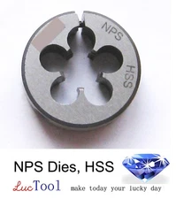1/16-27 NPS Pipe Die Round Adjustable Split Die 1” OD HSS Straight Thread