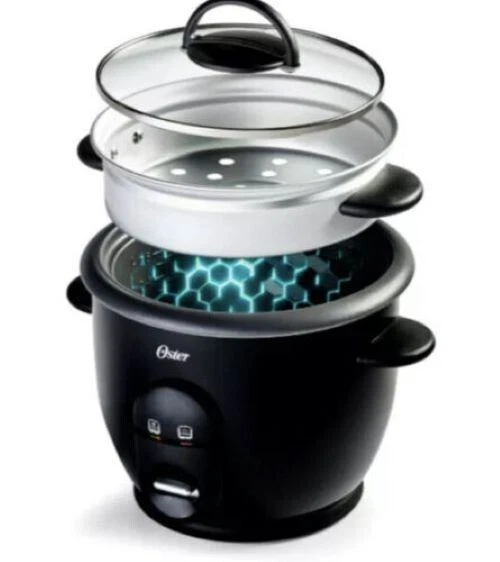 Case of two (2) Oster Rice Cookers DiamondForce Nonstick 6-Cup Electric Black