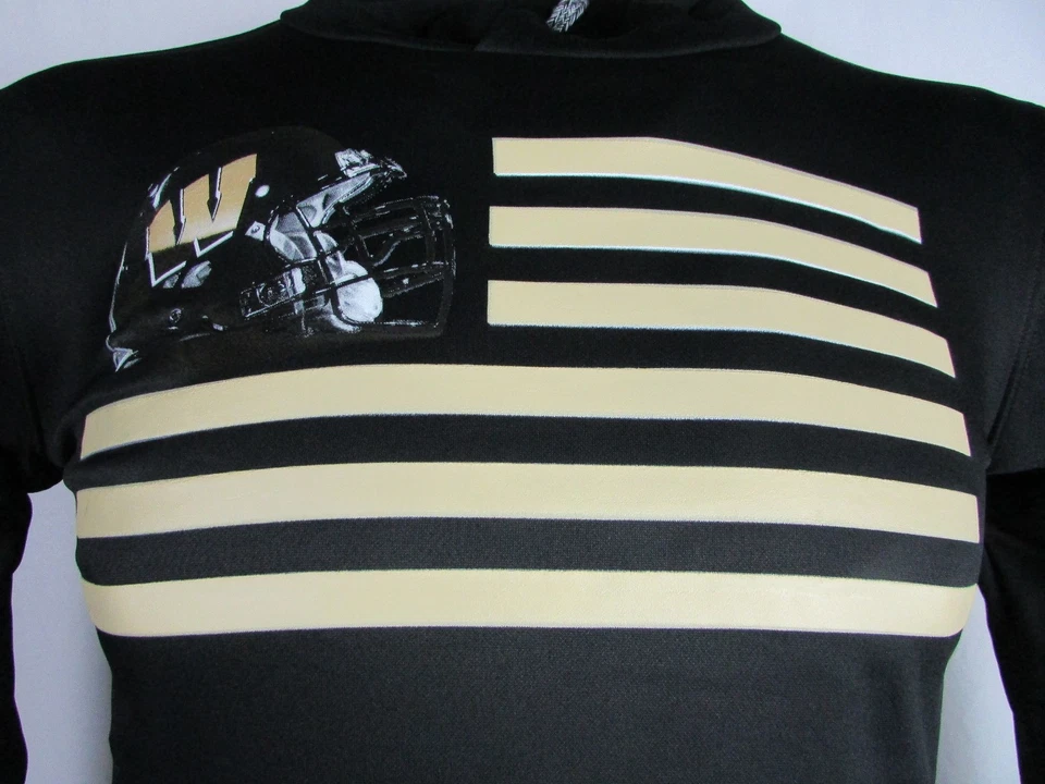 Wisconsin Badgers Negro Adidas Climawarm Bandera Pullover Sudadera con Capucha NCAA Para Hombre S L Foto 2 de 4