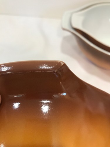 Pyrex Set of 3 Old Orchard Cinderella Bowls 442 443 444 Brown Ombre Fruit - Picture 5 of 6