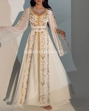 SALE New Luxury Farasha Moroccan Kaftans Abaya Dress Dubai Style Long Flowy Gown