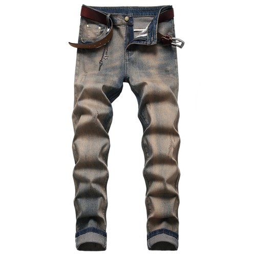 Nuevo pantalón para hombre retro de moda informal para jóvenes Street recto Pantalones  Jeans Hip-Hop | eBay