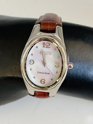 Ecclissi ladies Sterling silver mother of pearl watch NEW BATTERY Vintage Ecclissi Mother Of Pearl .925 Sterling Silver Quartz  main image 3