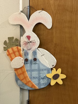 Hanging Easter Bunny Handpainted Wood