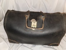 Ancien sac d'appel maison en cuir 17x10x9 médecins cuir vintage (LIRE)