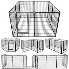 96" x 39" Large Dog Kennel Playpen Exercise Fence Cage Enclosure W/Door 8 Panel
