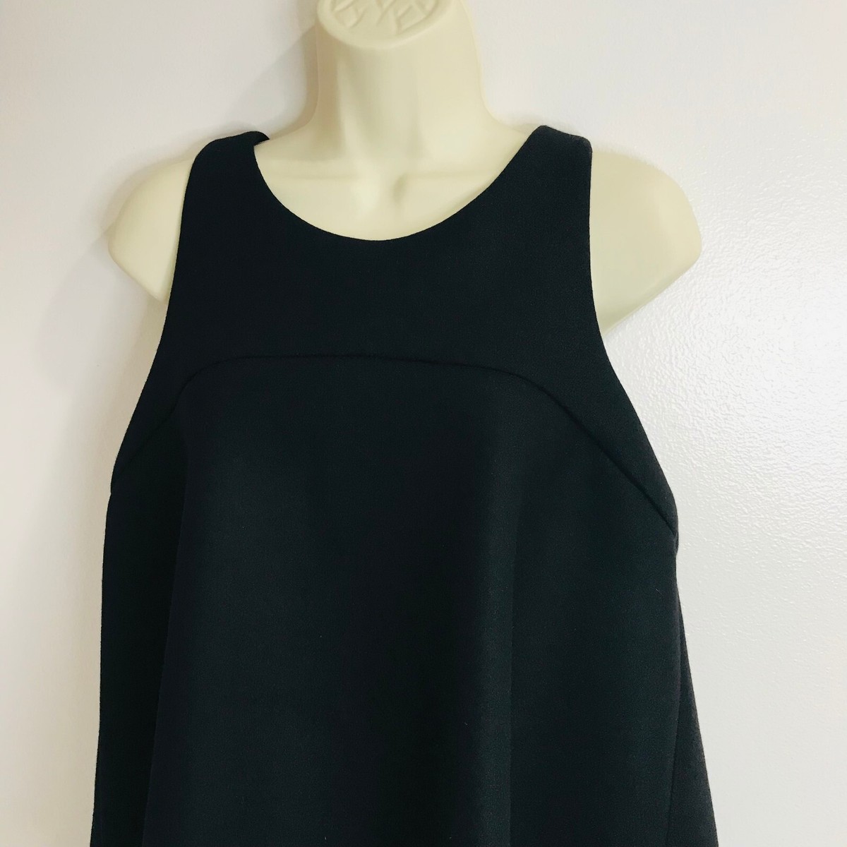 Milly Melton Bonded Trapeze Top Size Large L Black Shirt