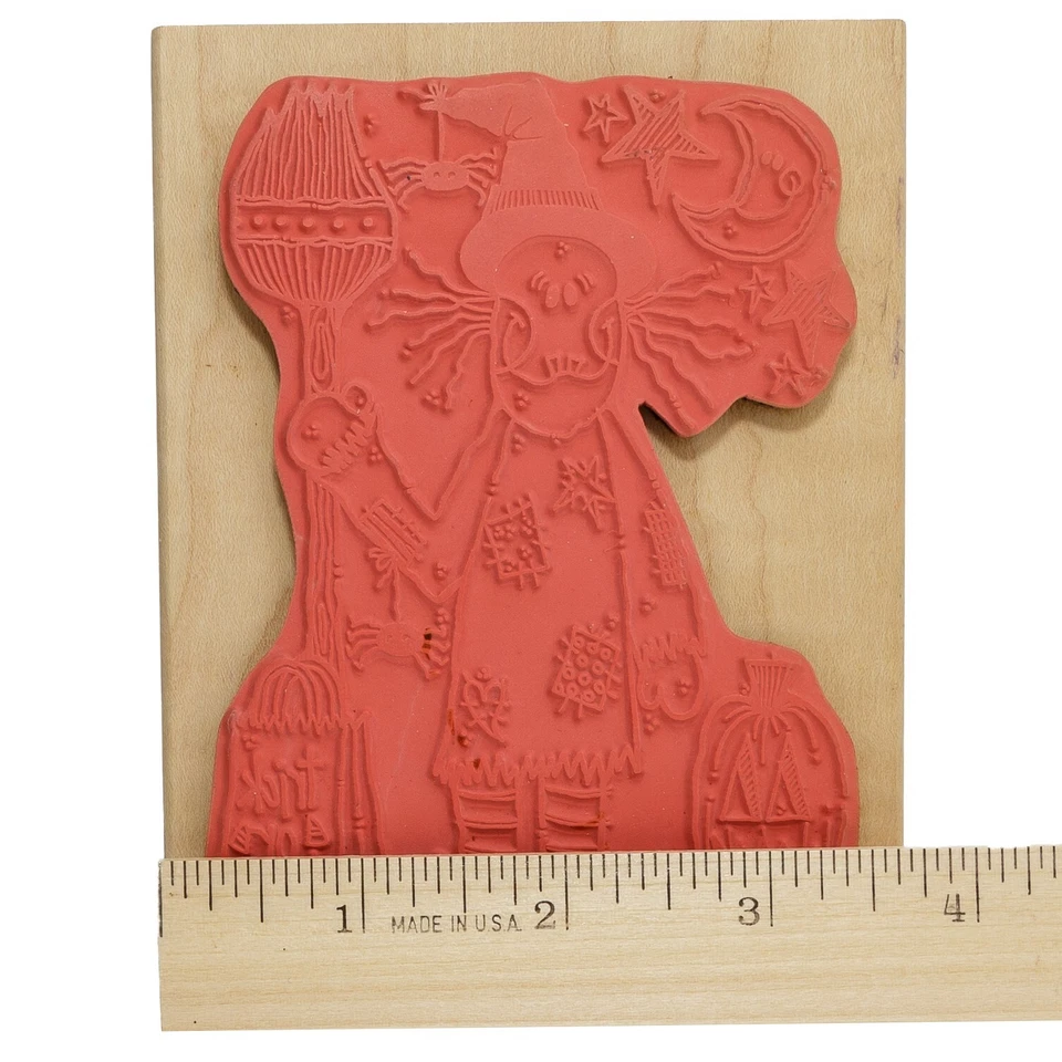 Whipper Snapper Designs - Halloween Witch A022 - Wood Mount Rubber Stamp - Image 3 of 4