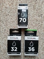 Lot of 3 Unopened 70 32 36 Lexmark Black Print Ink Cartridges From 2011