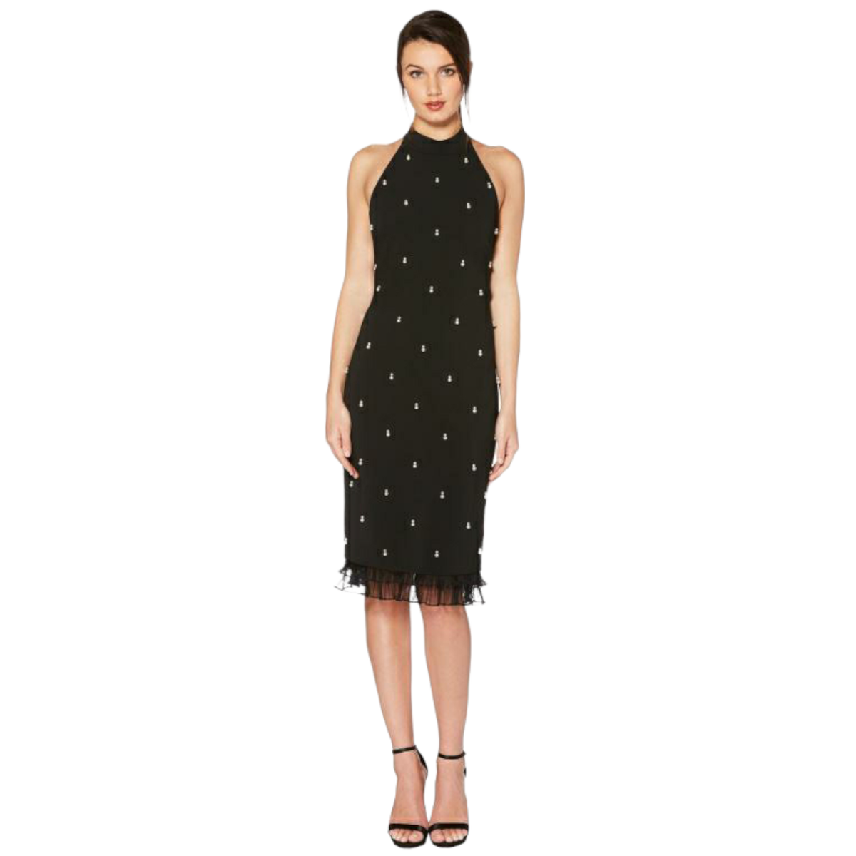 Laundry by Shelli Segal Womens Halter Party Cocktail Dress Black Laundry by Shelli Segal Womens Halter Party Cocktail Dress Black