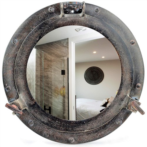 Aluminum Porthole Mirror 15" - Nautical Wall D?ÔøΩcor