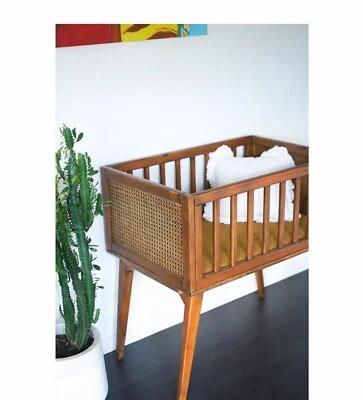 rattan baby cot