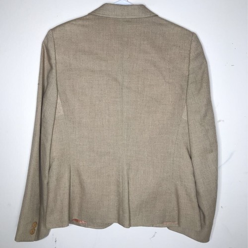 Breckenridge Womens Blazer Jacket Beige Waist Length Buttons Pockets Collar 10 - Picture 2 of 8