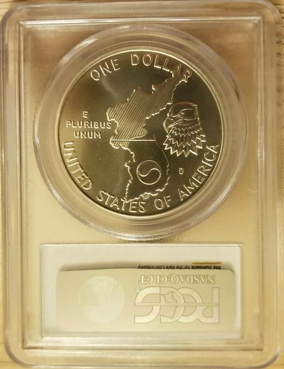 :1991-D S1$ Korea-Commemorative-Silver-Dollar PCGS MS-70 Highest-Grades Top-Pop - Image 2 of 2