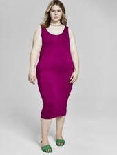 BAR III Plus Size Sleeveless Bodycon Midi Dress Vivid Orchid Size 0X