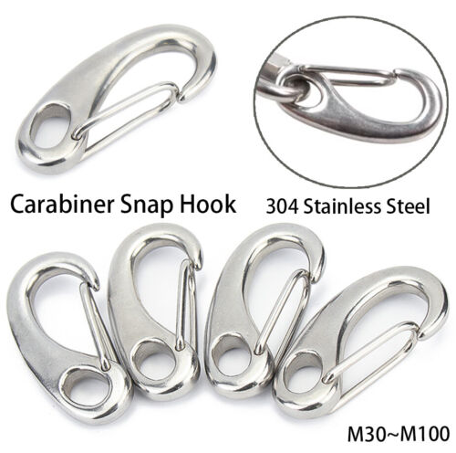 Carabiner Snap Hook 304 Stainless Steel Egg Shape Spring Snap Hook Clip M30~M100 - Afbeelding 1 van 11