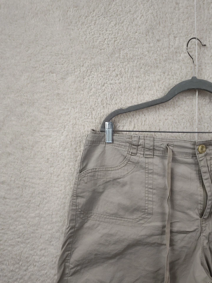 Gloria Vanderbilt Women Short 16 Tan Cotton Blend Drawstring Flat Front Chino - Imagem 2 de 4