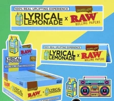 🤤 3 X RAW LYRICAL LEMONADE KING SIZE WIDE ORGANIC HEMP ROLLING PAPERS 🔥 NEW 🔥