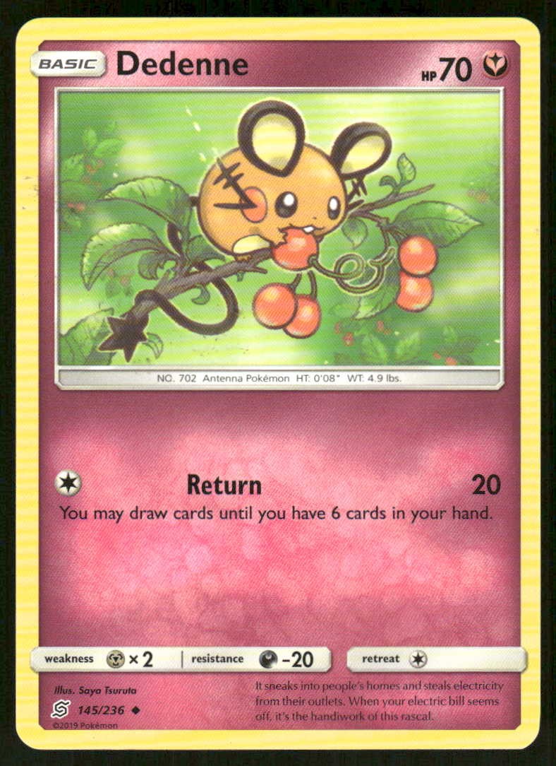 Pokemon Dedenne Unified Minds 145/236 UC MP